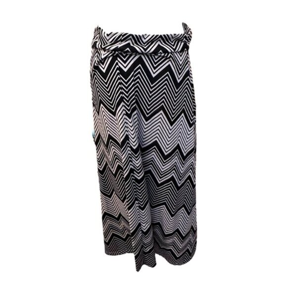Women’s XL Magazine Black White Chevron Zig Zag Geometric Maxi Skirt - Picture 5 of 7